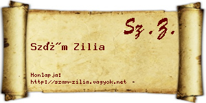 Szám Zilia névjegykártya