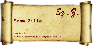 Szám Zilia névjegykártya